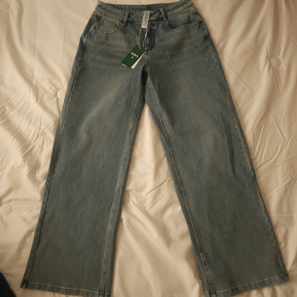 HALARA Blue Straight Leg Jeans Timeless Comfort